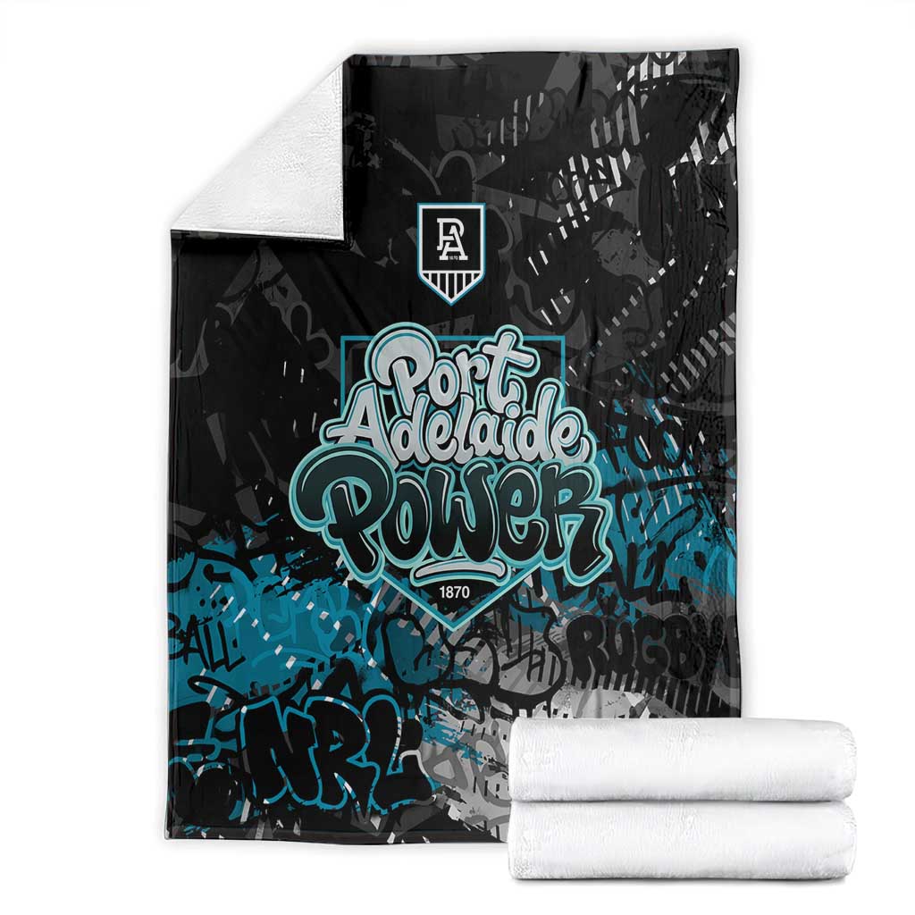 Port Adelaide Power Blanket Urban Graffiti Street Art - Bold Abstract Spray Paint