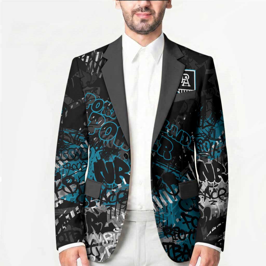Port Adelaide Power Blazer Urban Graffiti Street Art - Bold Abstract Spray Paint