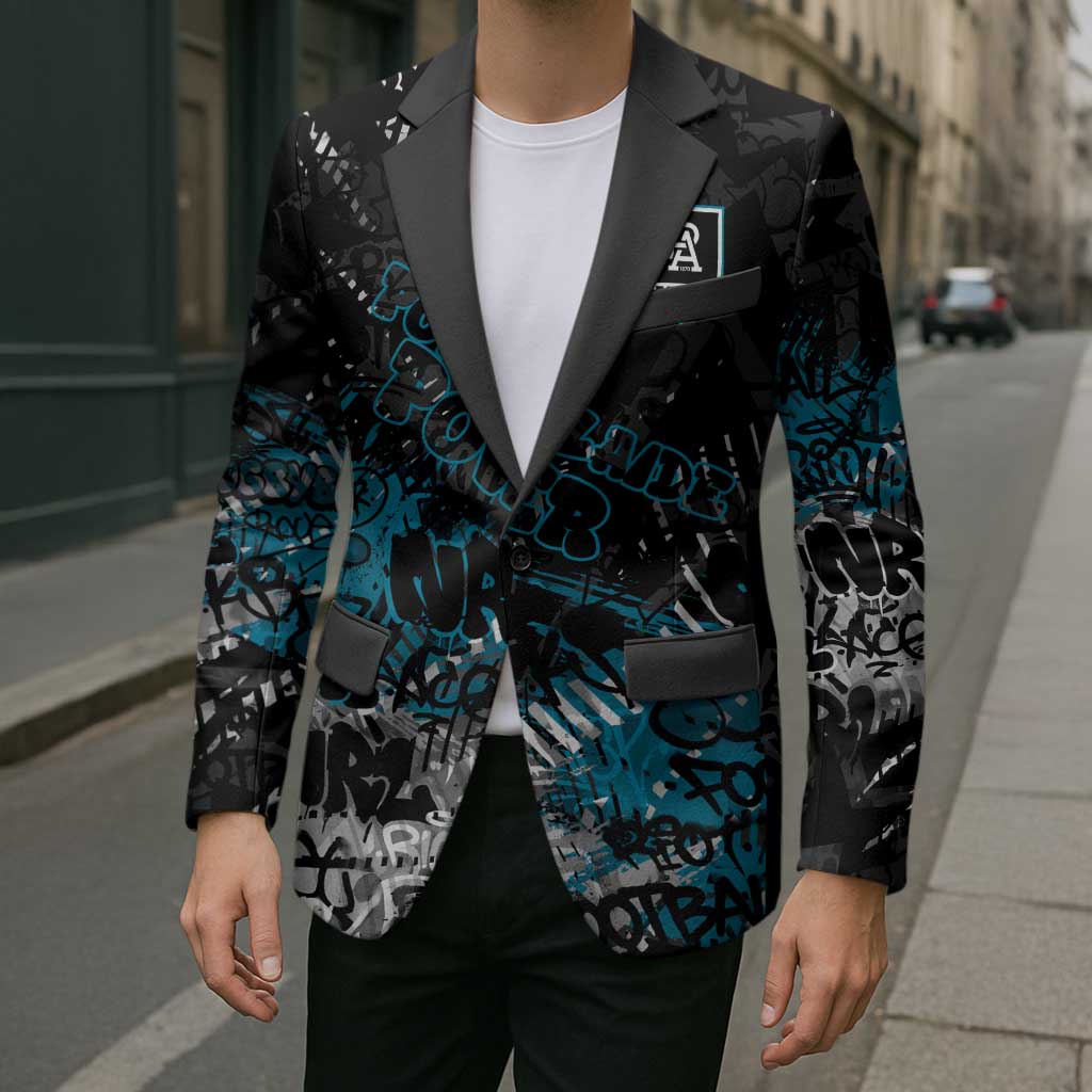 Port Adelaide Power Blazer Urban Graffiti Street Art - Bold Abstract Spray Paint