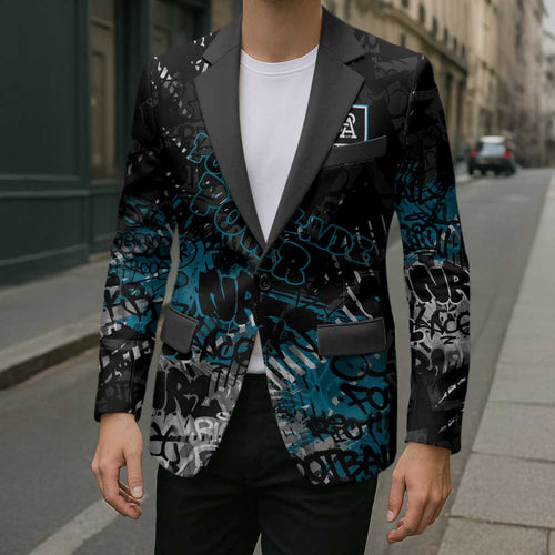 Port Adelaide Power Blazer Urban Graffiti Street Art - Bold Abstract Spray Paint