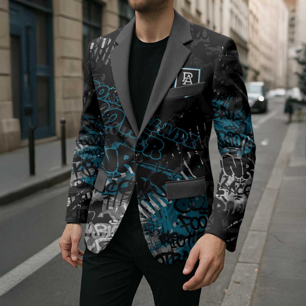 Port Adelaide Power Blazer Urban Graffiti Street Art - Bold Abstract Spray Paint