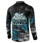 Port Adelaide Power Button Sweatshirt Urban Graffiti Street Art - Bold Abstract Spray Paint