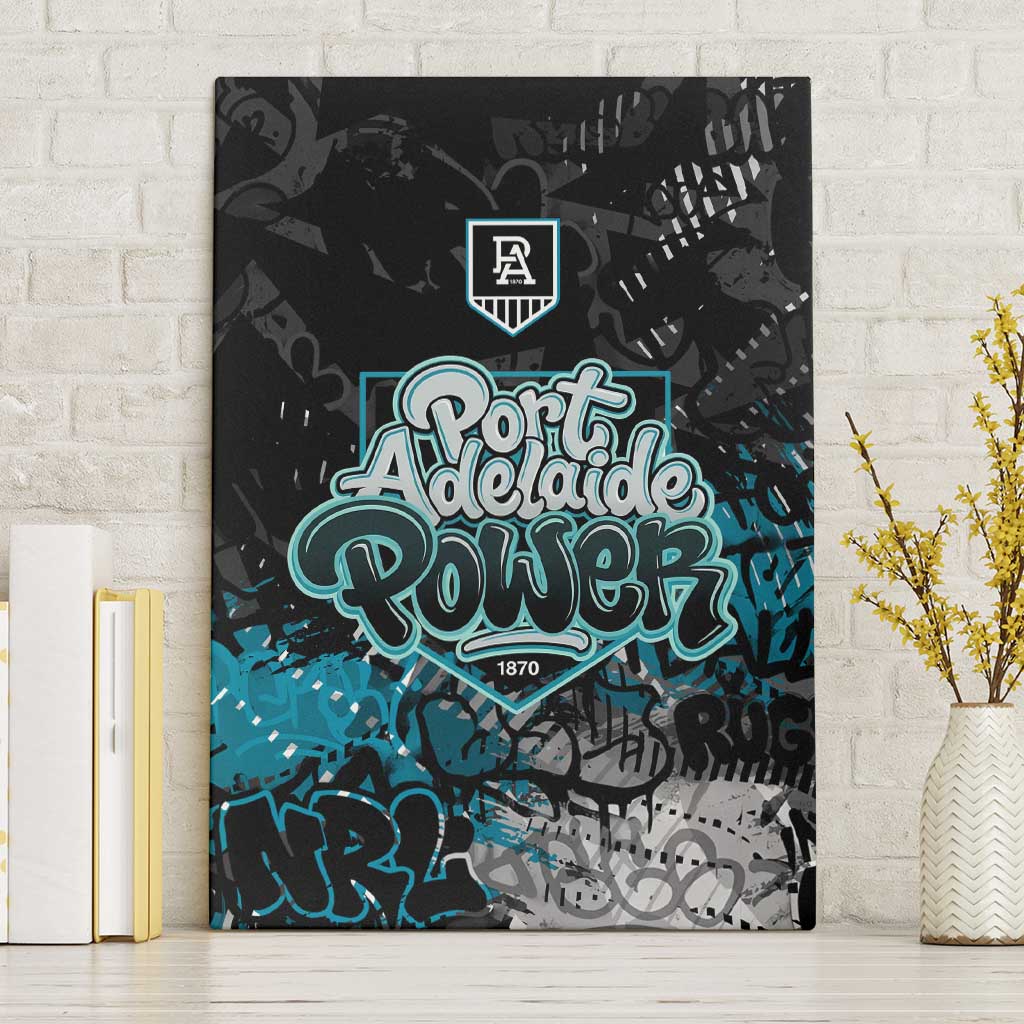Port Adelaide Power Canvas Wall Art Urban Graffiti Street Art - Bold Abstract Spray Paint