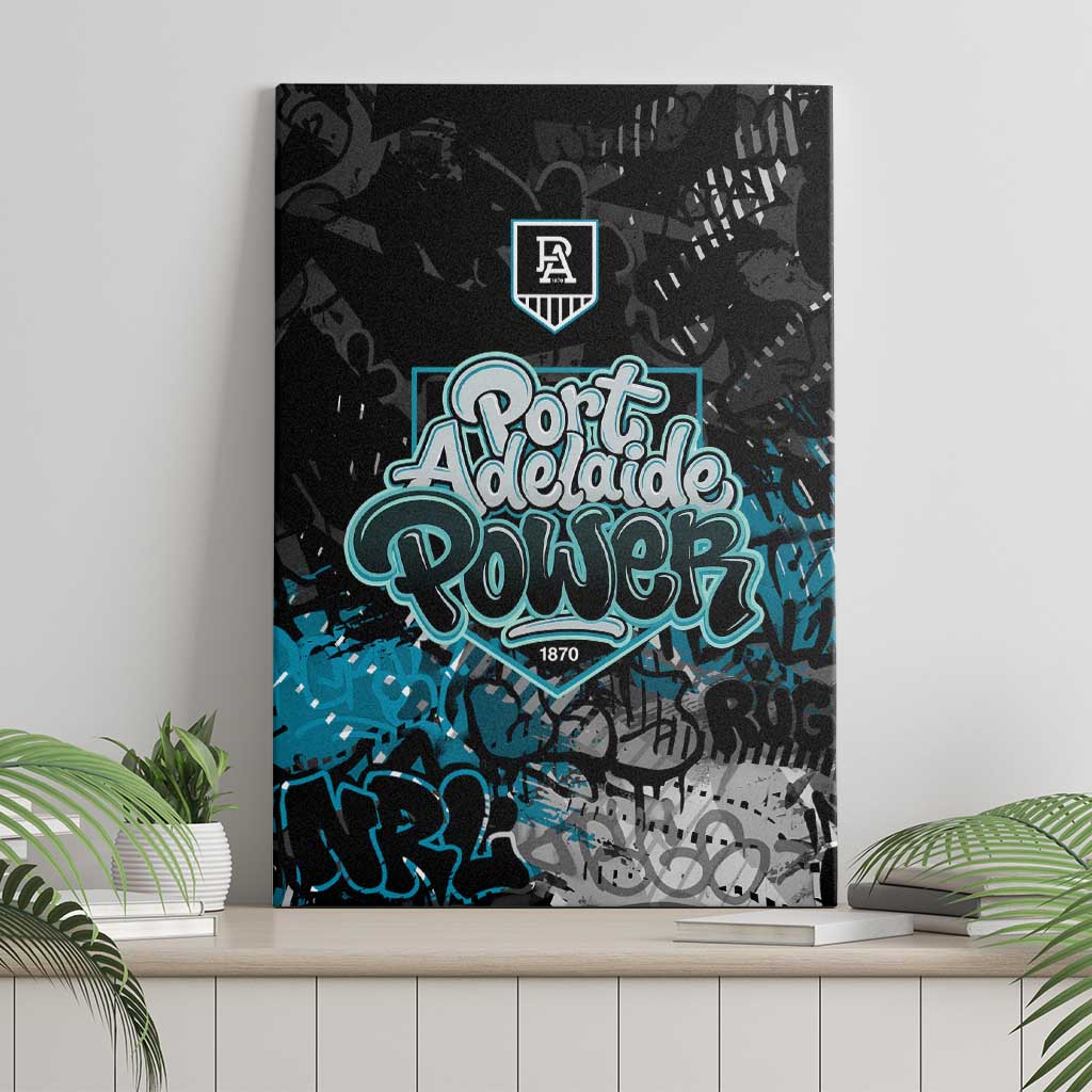 Port Adelaide Power Canvas Wall Art Urban Graffiti Street Art - Bold Abstract Spray Paint