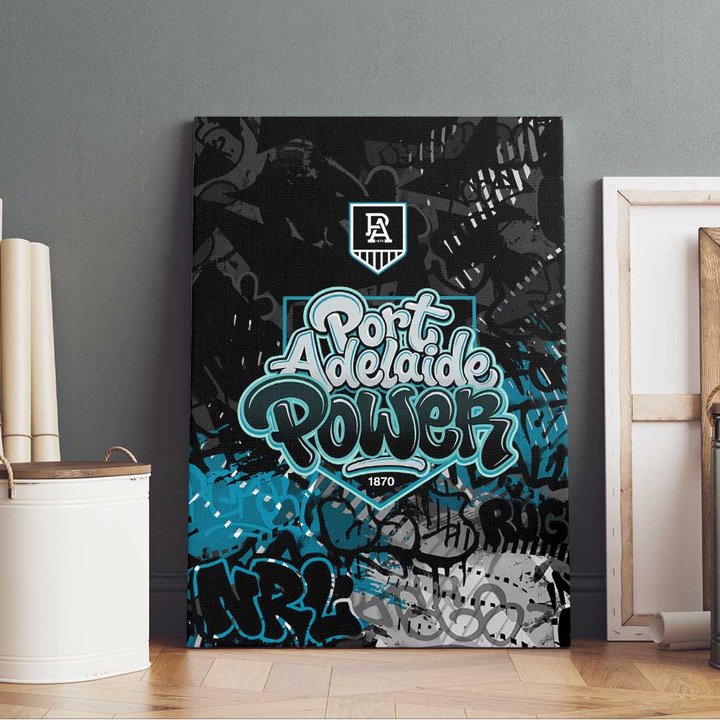 Port Adelaide Power Canvas Wall Art Urban Graffiti Street Art - Bold Abstract Spray Paint