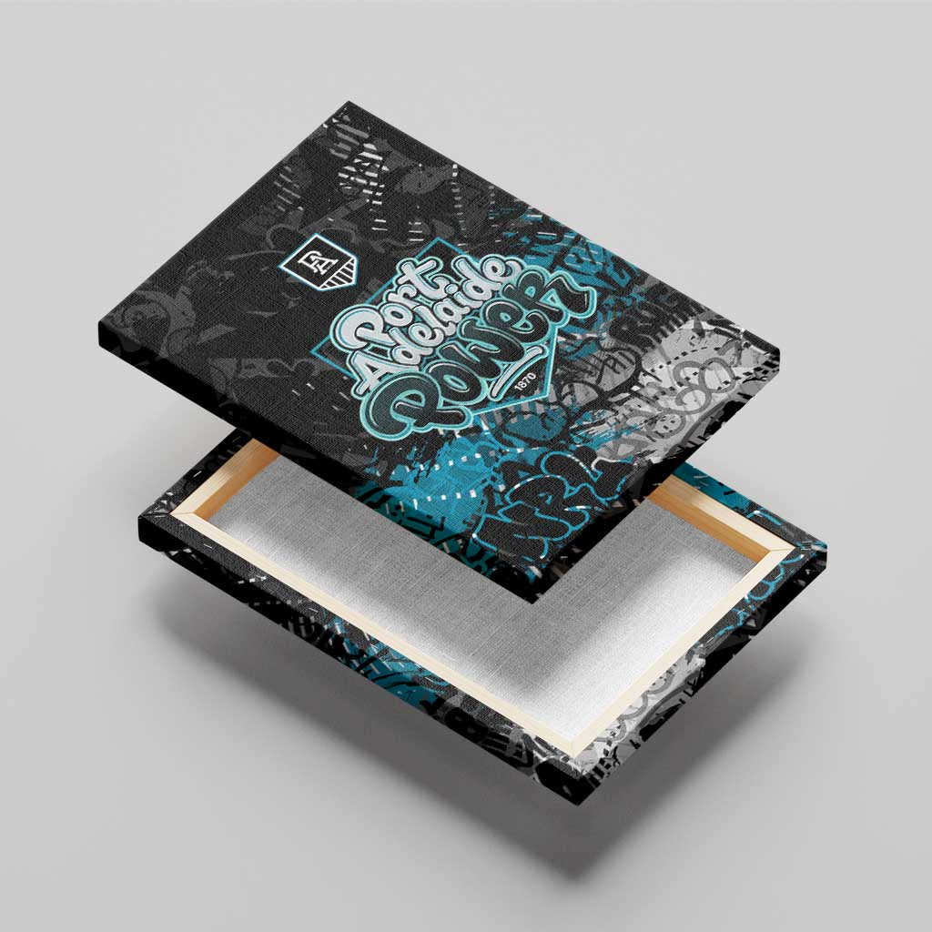 Port Adelaide Power Canvas Wall Art Urban Graffiti Street Art - Bold Abstract Spray Paint