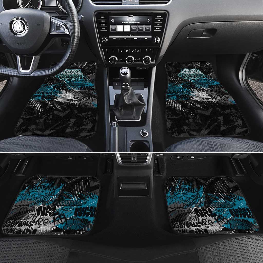 Port Adelaide Power Car Mats Urban Graffiti Street Art - Bold Abstract Spray Paint