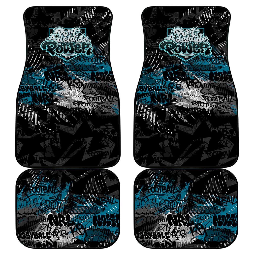 Port Adelaide Power Car Mats Urban Graffiti Street Art - Bold Abstract Spray Paint