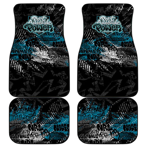 Port Adelaide Power Car Mats Urban Graffiti Street Art - Bold Abstract Spray Paint