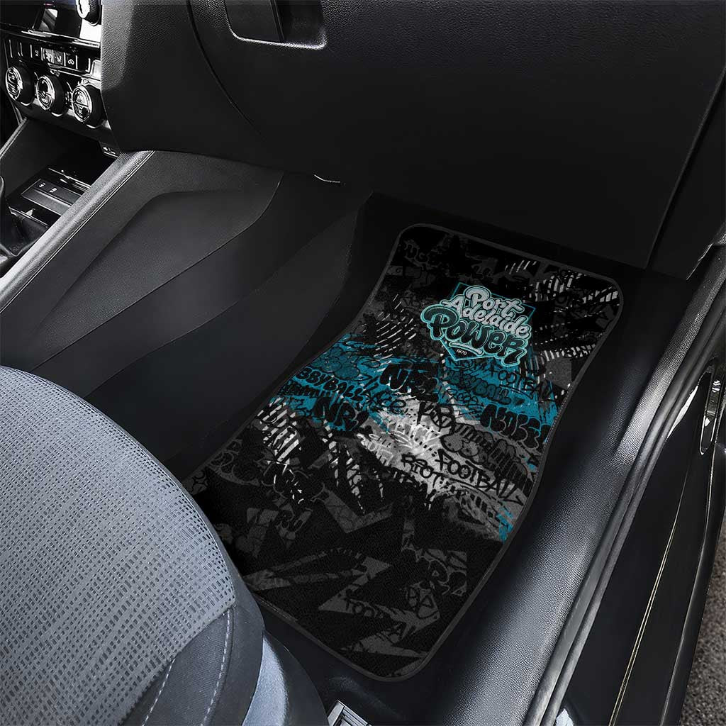Port Adelaide Power Car Mats Urban Graffiti Street Art - Bold Abstract Spray Paint