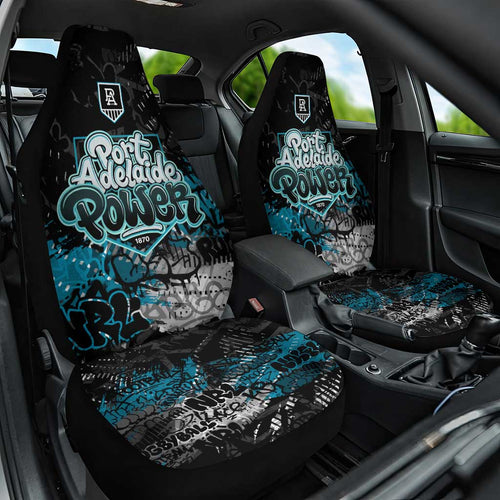 Port Adelaide Power Car Seat Cover Urban Graffiti Street Art - Bold Abstract Spray Paint
