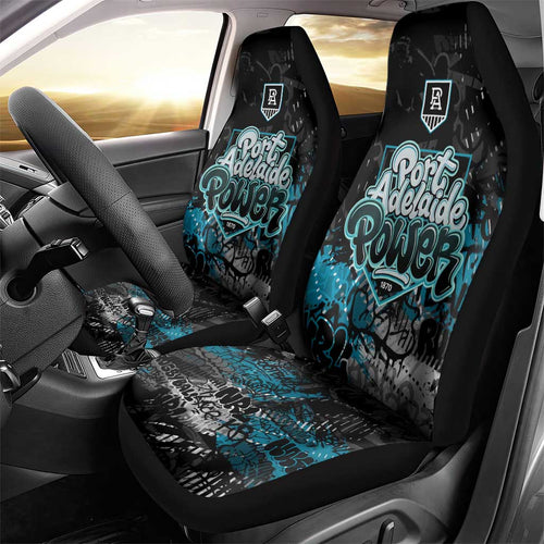 Port Adelaide Power Car Seat Cover Urban Graffiti Street Art - Bold Abstract Spray Paint