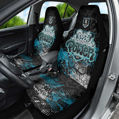 Port Adelaide Power Car Seat Cover Urban Graffiti Street Art - Bold Abstract Spray Paint