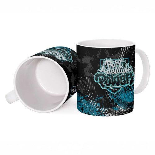 Port Adelaide Power Ceramic Mug Urban Graffiti Street Art - Bold Abstract Spray Paint
