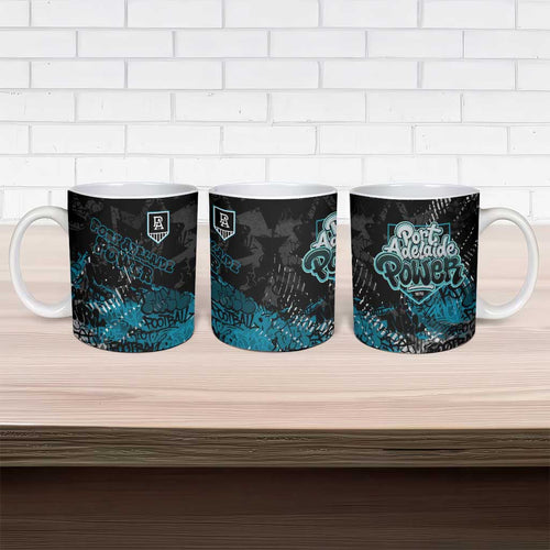 Port Adelaide Power Ceramic Mug Urban Graffiti Street Art - Bold Abstract Spray Paint