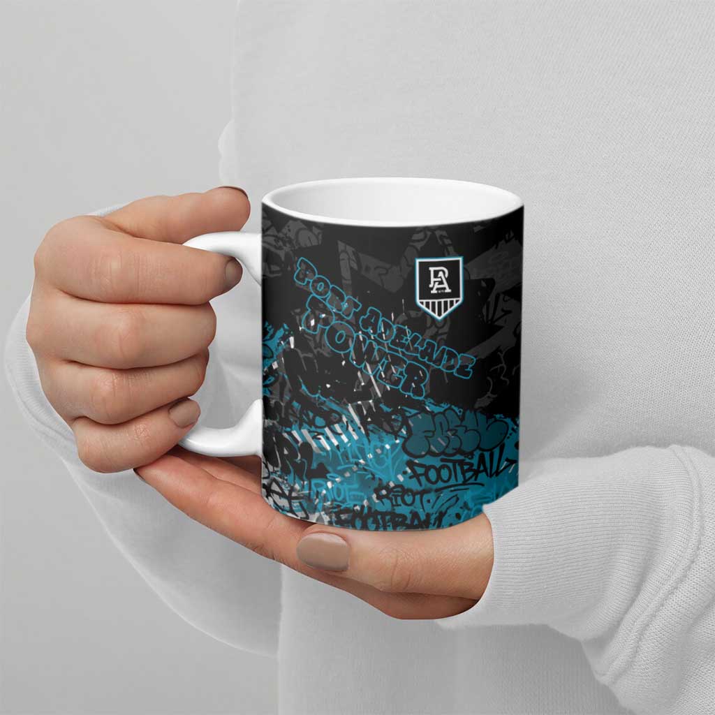 Port Adelaide Power Ceramic Mug Urban Graffiti Street Art - Bold Abstract Spray Paint