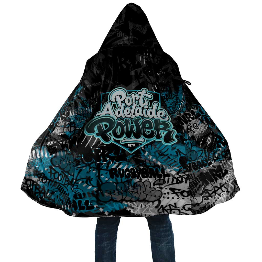 Port Adelaide Power Cloak Urban Graffiti Street Art - Bold Abstract Spray Paint