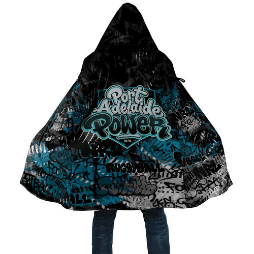 Port Adelaide Power Cloak Urban Graffiti Street Art - Bold Abstract Spray Paint