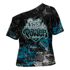 Port Adelaide Power Cross Shoulder Shirt Urban Graffiti Street Art - Bold Abstract Spray Paint