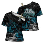 Port Adelaide Power Cross Shoulder Shirt Urban Graffiti Street Art - Bold Abstract Spray Paint