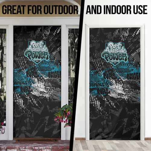 Port Adelaide Power Door Cover Urban Graffiti Street Art - Bold Abstract Spray Paint