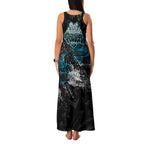 Port Adelaide Power Family Matching Tank Maxi Dress and Hawaiian Shirt Urban Graffiti Street Art - Bold Abstract Spray Paint