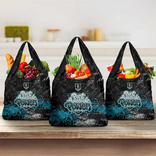 Port Adelaide Power Grocery Bag Urban Graffiti Street Art - Bold Abstract Spray Paint