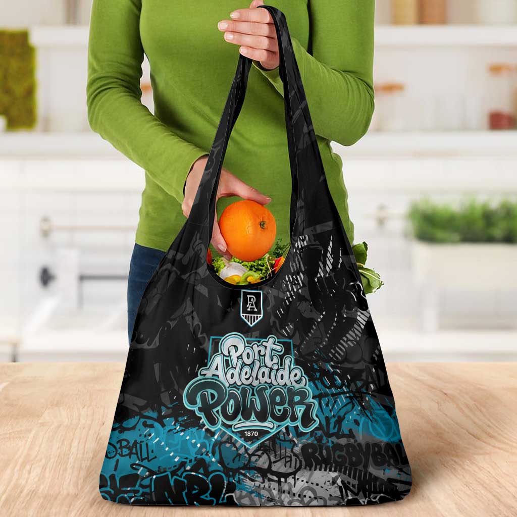 Port Adelaide Power Grocery Bag Urban Graffiti Street Art - Bold Abstract Spray Paint