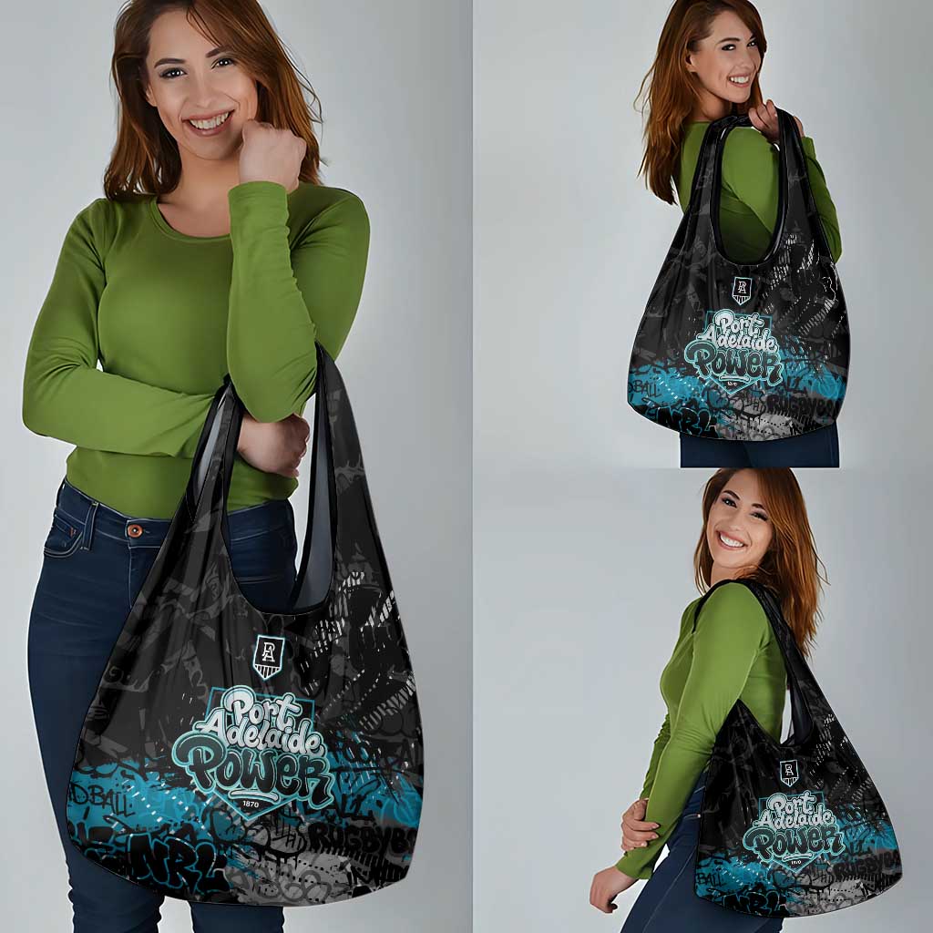 Port Adelaide Power Grocery Bag Urban Graffiti Street Art - Bold Abstract Spray Paint