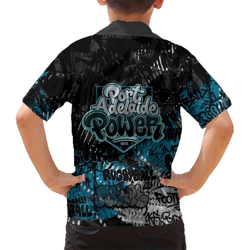 Port Adelaide Power Hawaiian Shirt Urban Graffiti Street Art - Bold Abstract Spray Paint