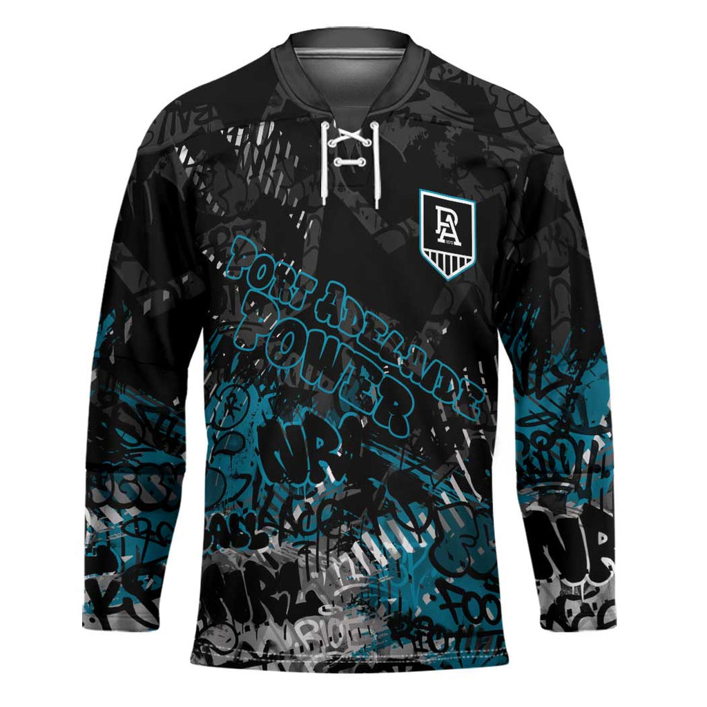 Port Adelaide Power Hockey Jersey Urban Graffiti Street Art - Bold Abstract Spray Paint