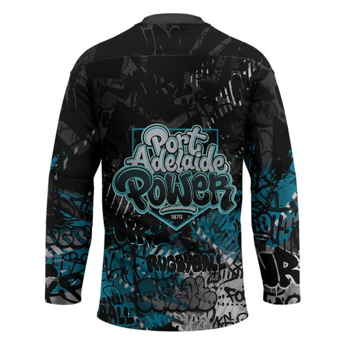 Port Adelaide Power Hockey Jersey Urban Graffiti Street Art - Bold Abstract Spray Paint