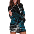 Port Adelaide Power Hoodie Dress Urban Graffiti Street Art - Bold Abstract Spray Paint