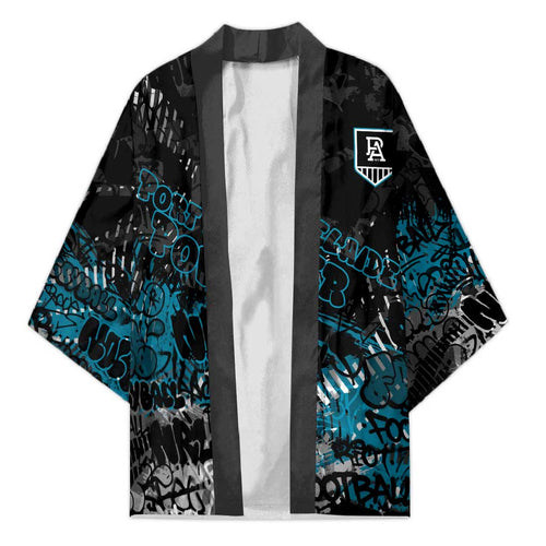 Port Adelaide Power Kimono Urban Graffiti Street Art - Bold Abstract Spray Paint