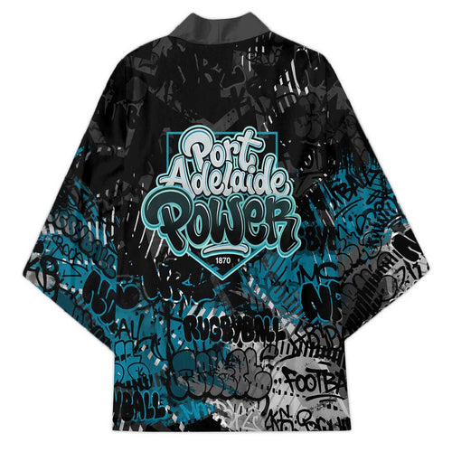Port Adelaide Power Kimono Urban Graffiti Street Art - Bold Abstract Spray Paint
