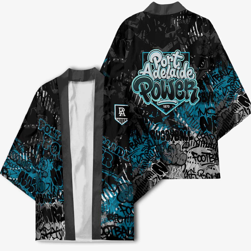 Port Adelaide Power Kimono Urban Graffiti Street Art - Bold Abstract Spray Paint