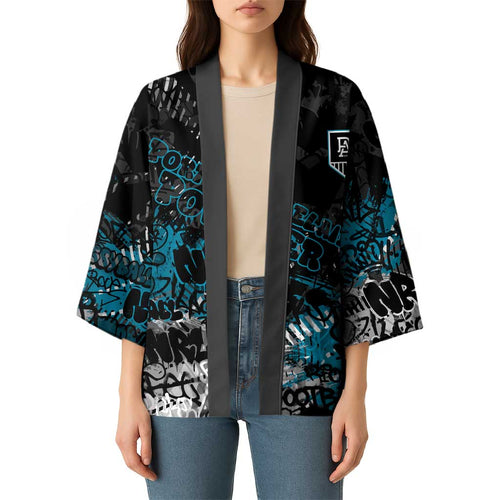 Port Adelaide Power Kimono Urban Graffiti Street Art - Bold Abstract Spray Paint