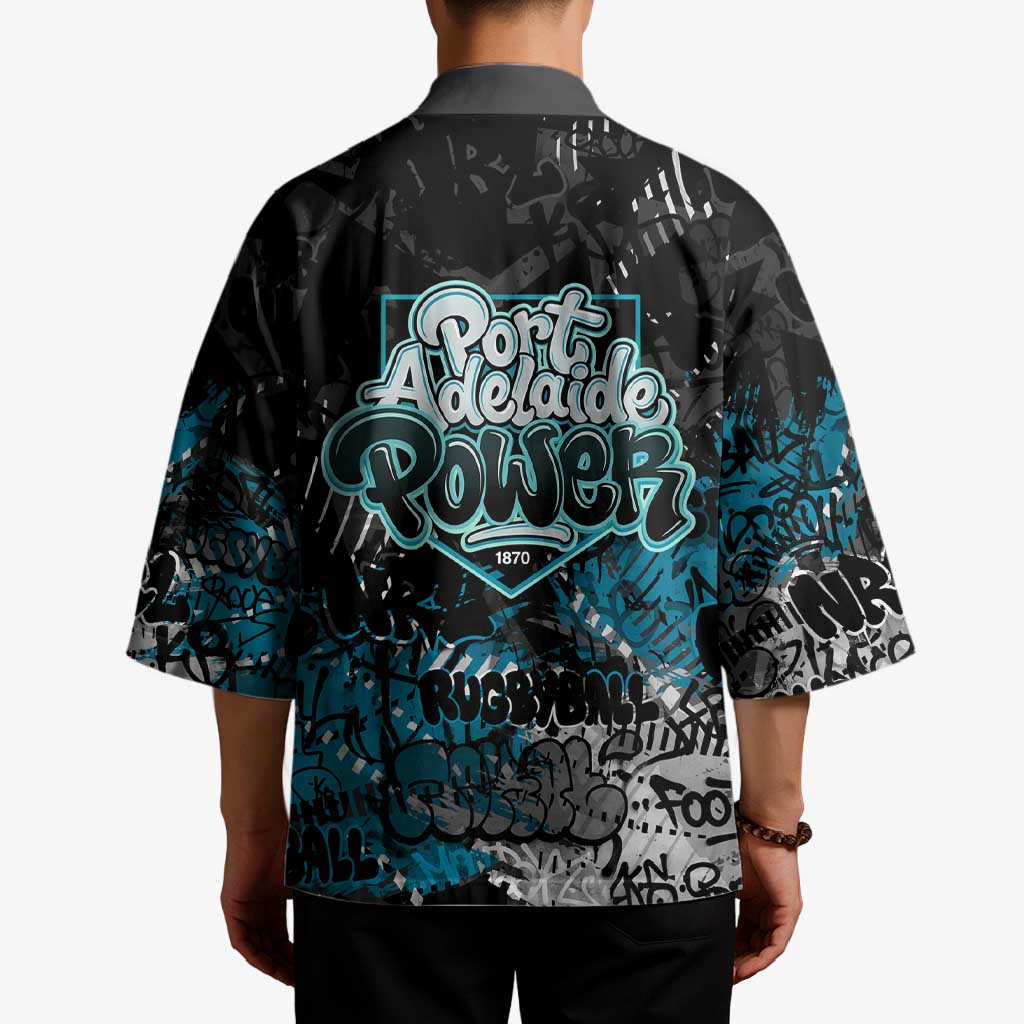 Port Adelaide Power Kimono Urban Graffiti Street Art - Bold Abstract Spray Paint