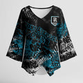 Port Adelaide Power Kimono Sleeve Blouse Urban Graffiti Street Art - Bold Abstract Spray Paint