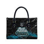 Port Adelaide Power Leather Bag Urban Graffiti Street Art - Bold Abstract Spray Paint