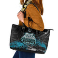 Port Adelaide Power Leather Tote Bag Urban Graffiti Street Art - Bold Abstract Spray Paint