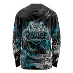 Port Adelaide Power Long Sleeve Shirt Urban Graffiti Street Art - Bold Abstract Spray Paint