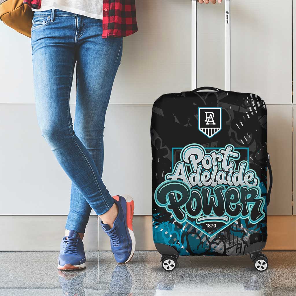 Port Adelaide Power Luggage Cover Urban Graffiti Street Art - Bold Abstract Spray Paint