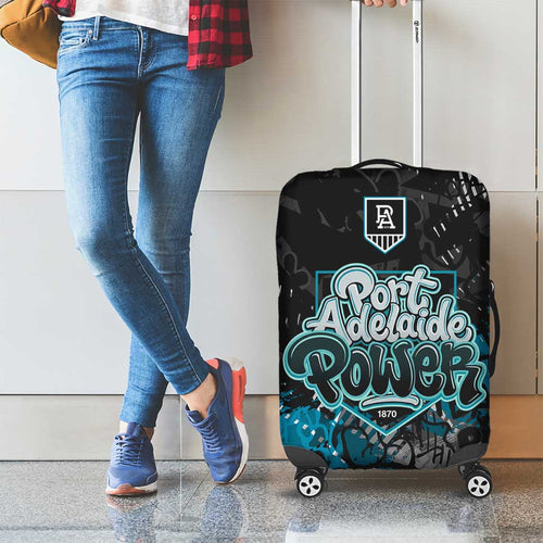 Port Adelaide Power Luggage Cover Urban Graffiti Street Art - Bold Abstract Spray Paint