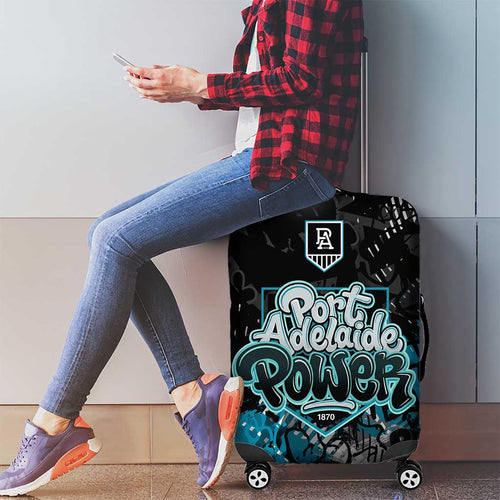 Port Adelaide Power Luggage Cover Urban Graffiti Street Art - Bold Abstract Spray Paint