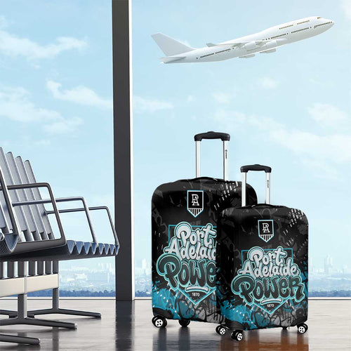 Port Adelaide Power Luggage Cover Urban Graffiti Street Art - Bold Abstract Spray Paint