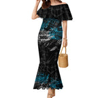 Port Adelaide Power Mermaid Dress Urban Graffiti Street Art - Bold Abstract Spray Paint