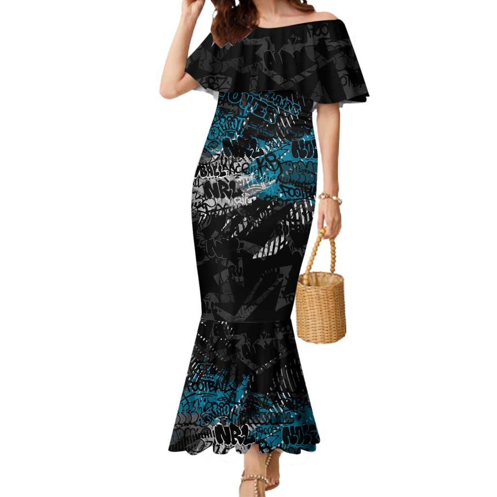 Port Adelaide Power Mermaid Dress Urban Graffiti Street Art - Bold Abstract Spray Paint