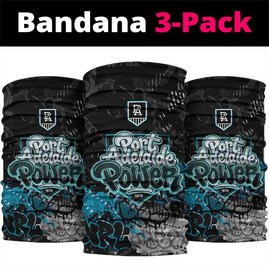 Port Adelaide Power Neck Gaiter Urban Graffiti Street Art - Bold Abstract Spray Paint