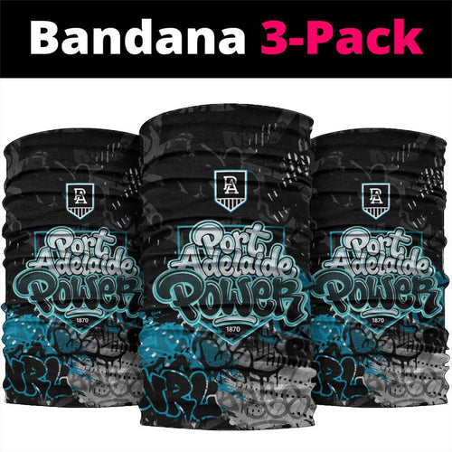 Port Adelaide Power Neck Gaiter Urban Graffiti Street Art - Bold Abstract Spray Paint